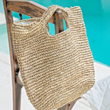 Raffia Top Handle Bag