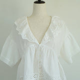Eloise Eyelet Ruffled Blouse
