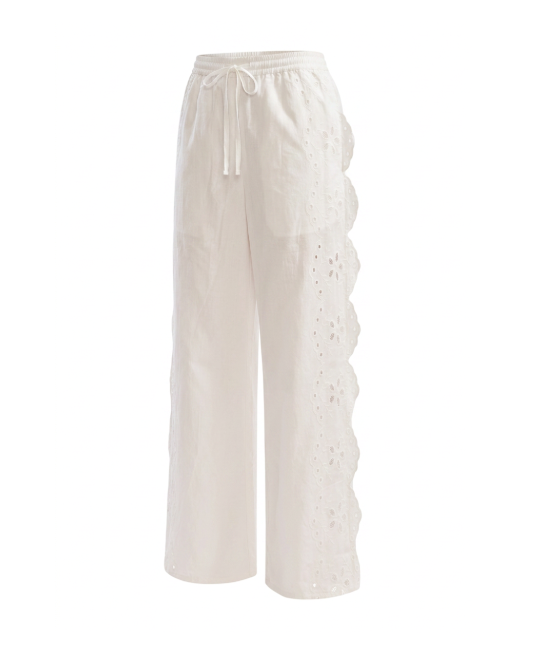 The Savannah Cotton Eyelet Wide-Leg Pant
