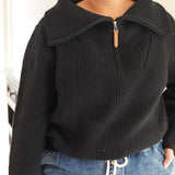 Quinn Cotton Half-Zip Sweater