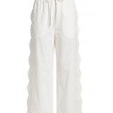 The Savannah Cotton Eyelet Wide-Leg Pant