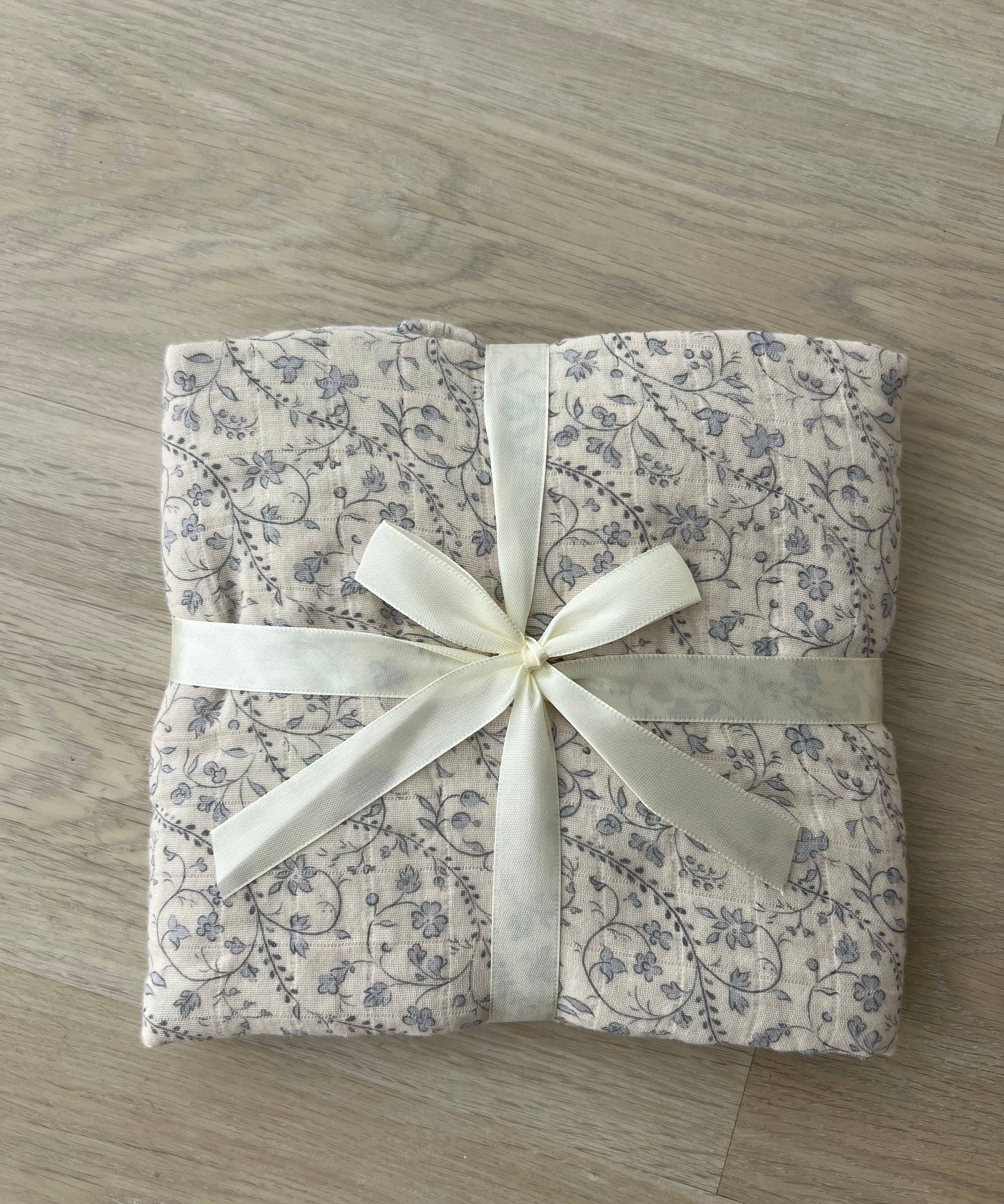 Bluebell Heirloom Organic Cotton Muslin Baby Blanket