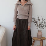The Beatrice Checkered Midi Skirt