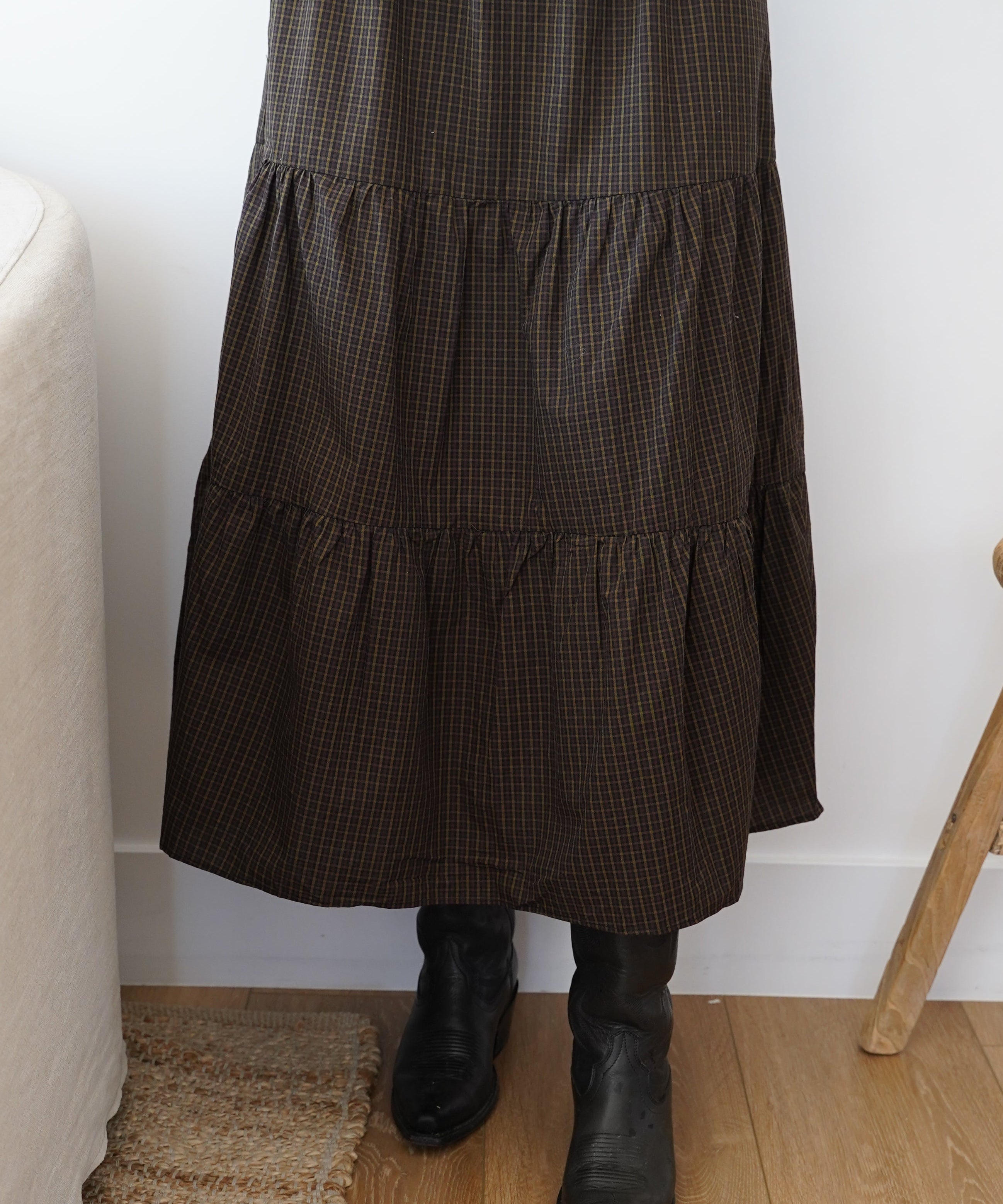The Beatrice Checkered Midi Skirt