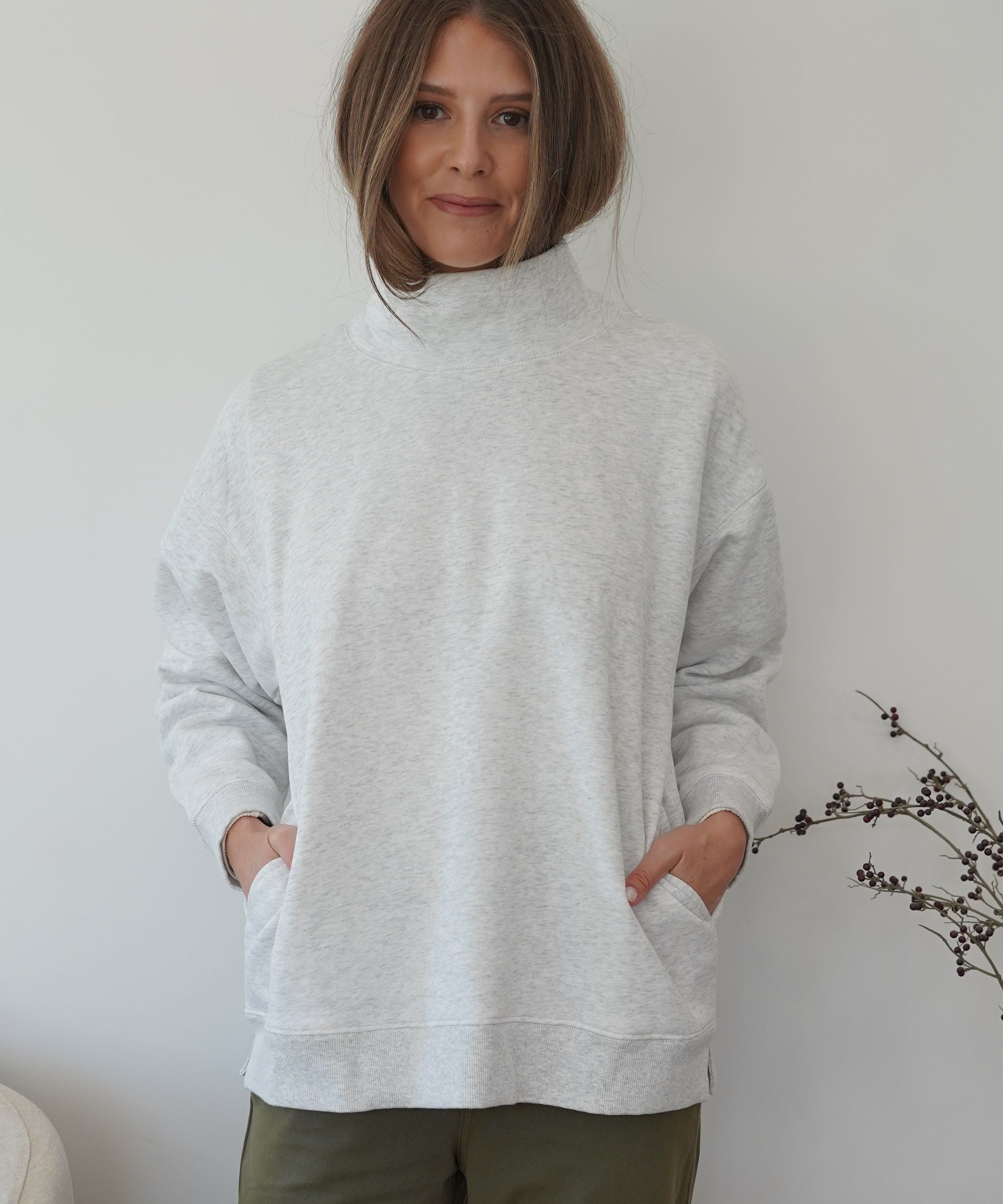 The Greer Cotton Mock-Neck Sweatshirt