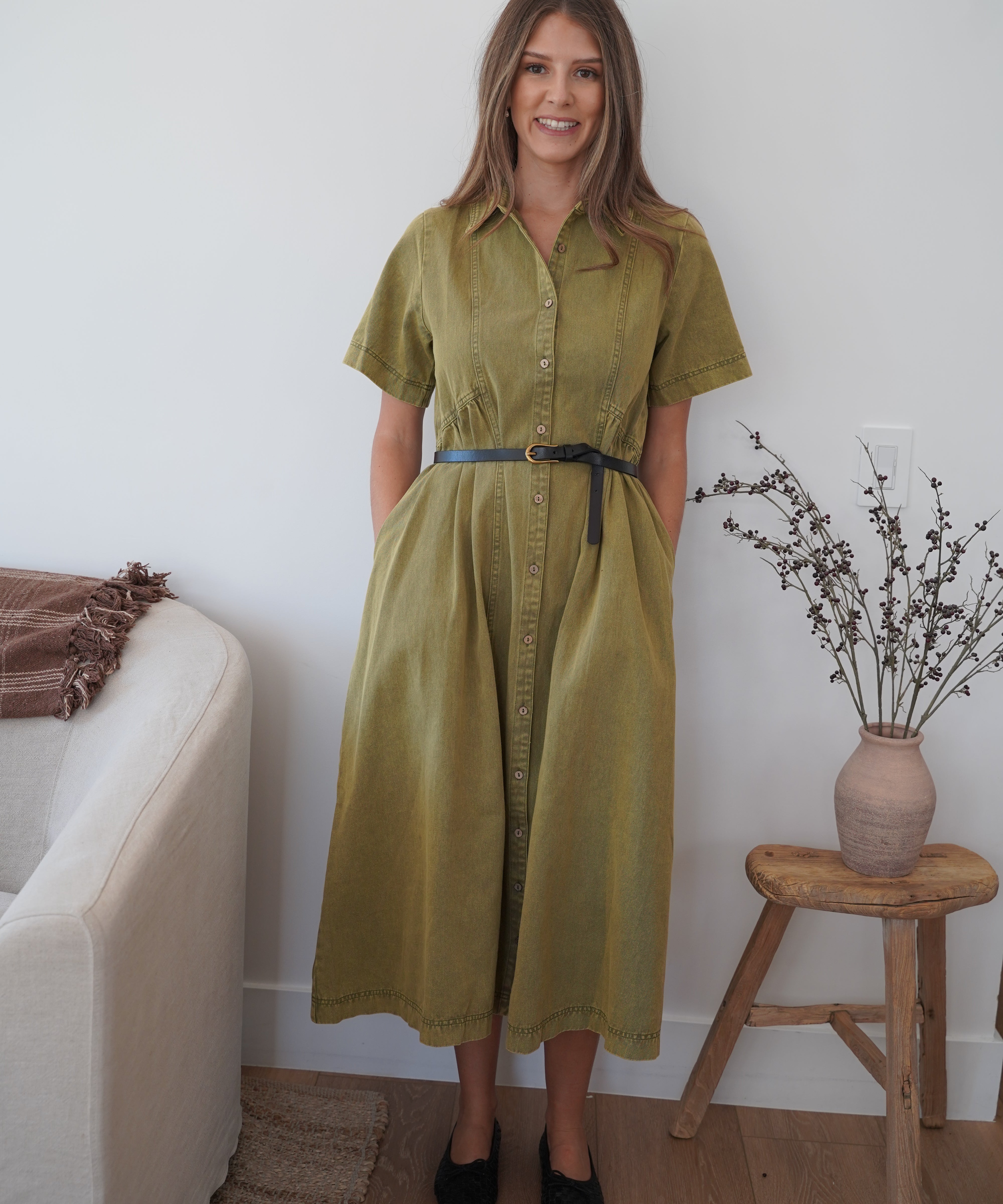 The Olive Grove Midi Dress