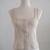 The Knit Cotton Pointelle Tank