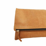Foldover Leather Clutch